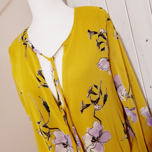 MOD REF | FLOWERED BLOUSE WITH BODYSUIT TIE - Picture 2 of 14